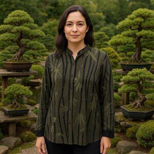 Chico's Travelers Bamboo Printed Asian Inspired Cardigan Travel Comfort XL